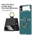 thumbnail image 2 of SaniMore Case for Samsung Galaxy Z Flip 3, with Ring Holder Kickstand 180° Folding Ultra-Thin PU Leather [Comes with Rear Screen Tempered Film] Shockproof Shell for Galaxy Z Flip 3, Black, 2 of 8