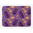 thumbnail image 1 of Eggplant Bath Mat, Realistic Looking Eggplants with Eighties Inspired and Dotted Purple Background, Non-Slip Plush Mat Bathroom Kitchen Laundry Room Decor, 29.5 X 17.5 Inches, Purple Orange, Ambesonne, 1 of 2