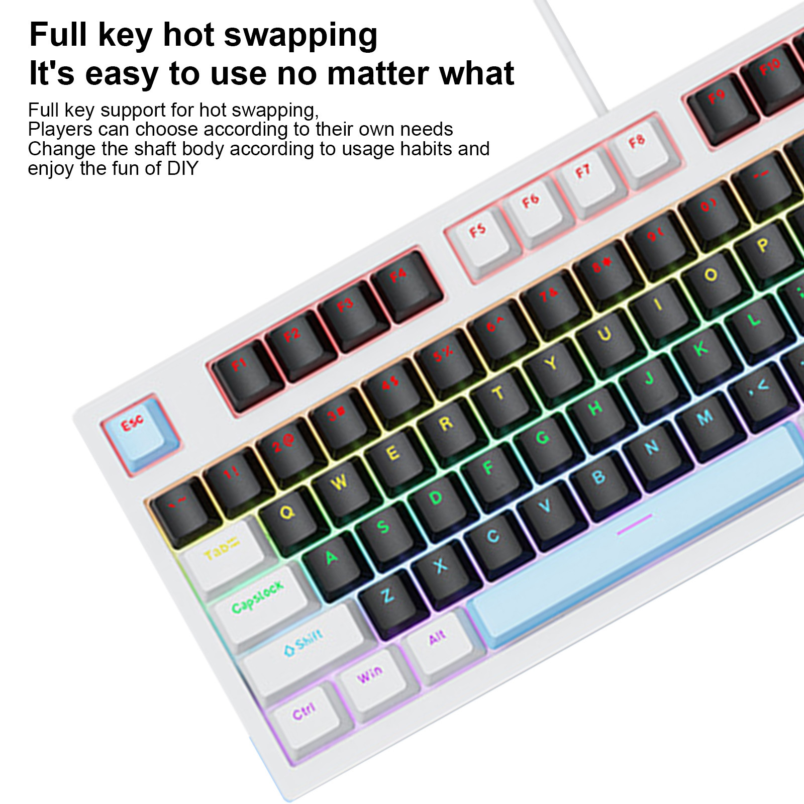 Vxdvou Russian True Mechanical Keyboard, Gaming Keyboard Hot Swap Wired ...