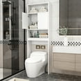 thumbnail image 2 of 77" Over The Toilet Storage Cabinet,Over Toilet Bathroom Storage Organizer with Open Shelves and Double Doors,Bathroom Organizer Space Saver Over Toilet,Space Saving Storage Cabinet for Bathroom, 2 of 7