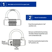 Brinks 73mm Small U-Bar Steel Resettable Combination Padlock with 1-3/4in Shackle
