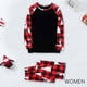 thumbnail image 1 of Blusa con estampado a cuadros para mujer, ropa familiar, pijamas de poliéster, blusa y pantalones, cuello redondo y manga larga, para mamá, 1 of 5