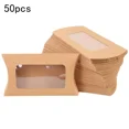 thumbnail image 5 of 50 cajas de papel kraft con forma de almohada para galletas, dulces, bodas, Navidad, regalos, suministros para fiestas de cumpleaños, Año Nuevo 2024, 5 of 5