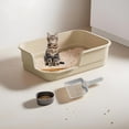 thumbnail image 2 of Extra Large Semi Enclosed Cat Litter Box High Sides Low Entry Open Top Kitty Toilet Splash Control for Senior Cats Kittens Multi Cat Home Apartment Senior Cats Multi Cat Clean Home Litter Control, 2 of 8