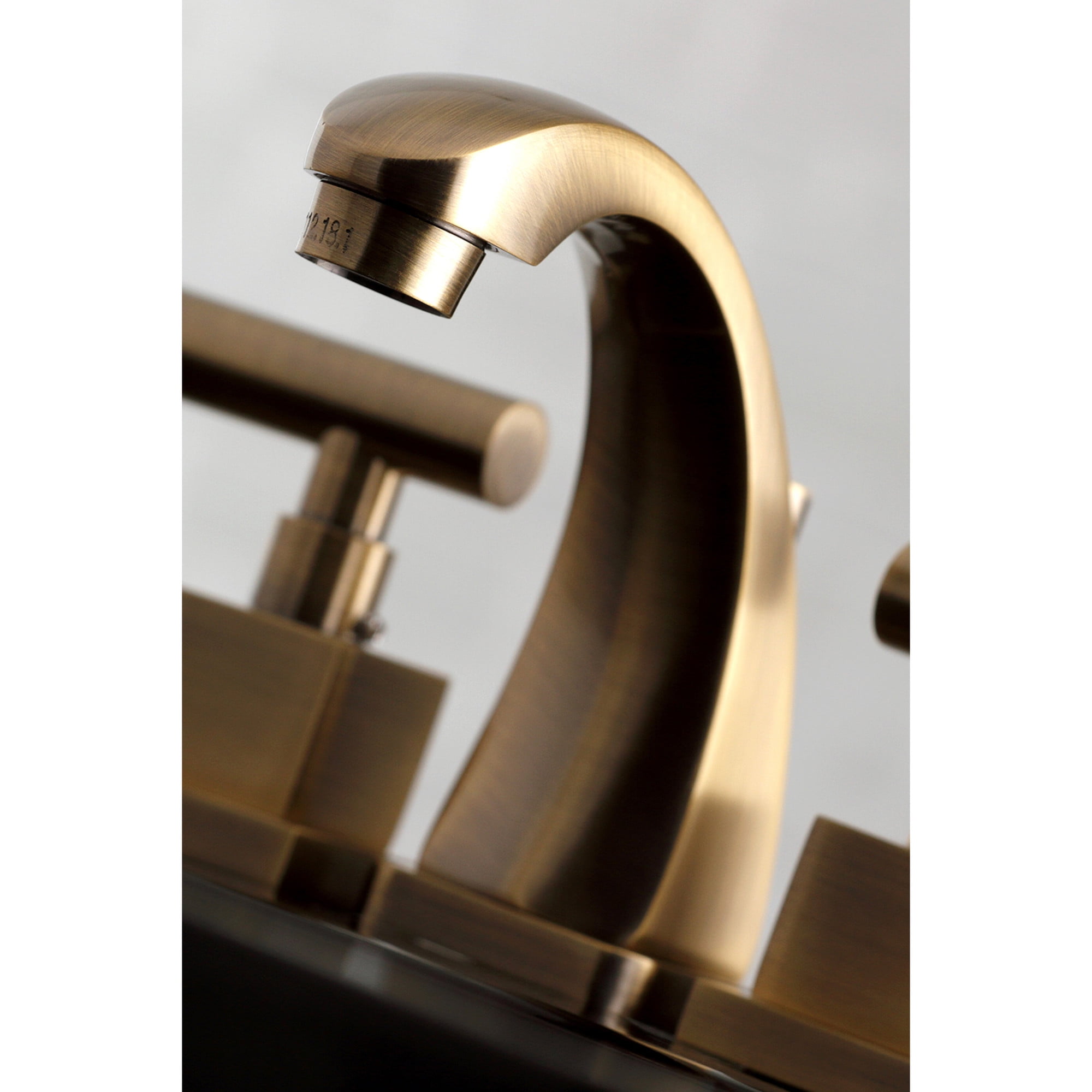 Kingston Brass KS4943CQL Claremont Widespread Bathroom Faucet with Brass Pop-Up, Antique Brass