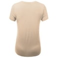 thumbnail image 2 of FashionOutfit Women's Basic Solid Round Neck Various Color Short Sleeve PlusSize Top, 2 of 3
