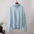 thumbnail image 3 of Women's Fashionable All-match Solid Color Turtleneck Sweater, 3 of 10