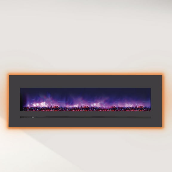 Sierra Flame by Amantii Wall Mount/Flush Mount 60-Inch Electric Fireplace with Steel Surround