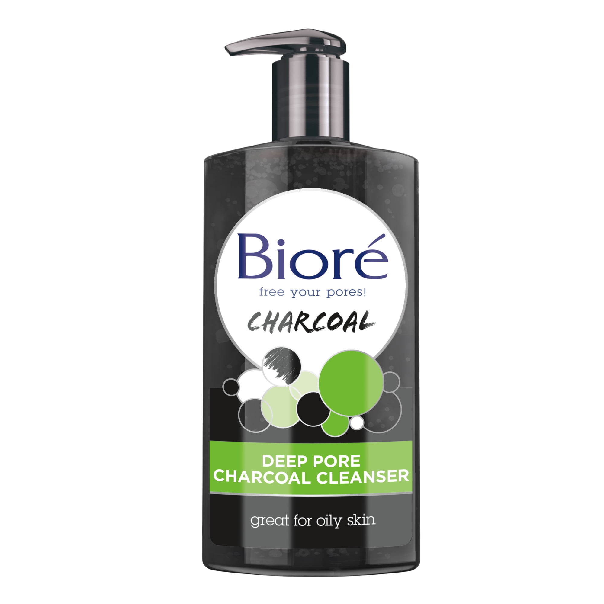 Biore Deep Pore Charcoal Daily Face Wash for Dirt & Makeup Removal, for