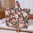 thumbnail image 5 of Pioneer Flower Floral Print Pattern Hooded Bath Towel，60"x35" for Ages 3 To 12 Kids, Quick Dry Lightweight Soft Microfiber Hood Beach Towel Cover Up for Kids, 5 of 7