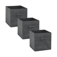 thumbnail image 1 of 3 Cubos De Almacenamiento Contenedores Cuadrados Con Asas Grises, 1 of 5