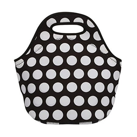 - Insulated Neoprene Lunch Tote, EpicGadget Classic Durable Waterproof Reusable Picnic Lunch Bags Boxes (Black and White Polka Dot)