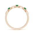 thumbnail image 2 of ANGARA Natural Emerald & Diamond Marquise and Dot Ring in 14K Rose Gold for Women (Size-2.7mm) | May Birthstone, Birthday, Anniversary, Jewelry Gift for Women | Natural Emerald Ring, 2 of 10