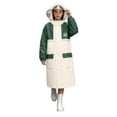 thumbnail image 2 of Xdegoge Girls Long Raincoat Waterproof Windproof Rain Jacket with Clear Visor Hood Color Block Lightweight Windbreaker Outdoor Trench Coat Active Rainwear for Kids, 2 of 9