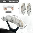 thumbnail image 6 of SCRAWLGOD Marble Print Gray White 3 PCS Stretchable Office Chair Cover with Arm Protector Elastic Washable Boss Chair Covers Breathable Universal Swivel Chair Slipcover, S, 6 of 7