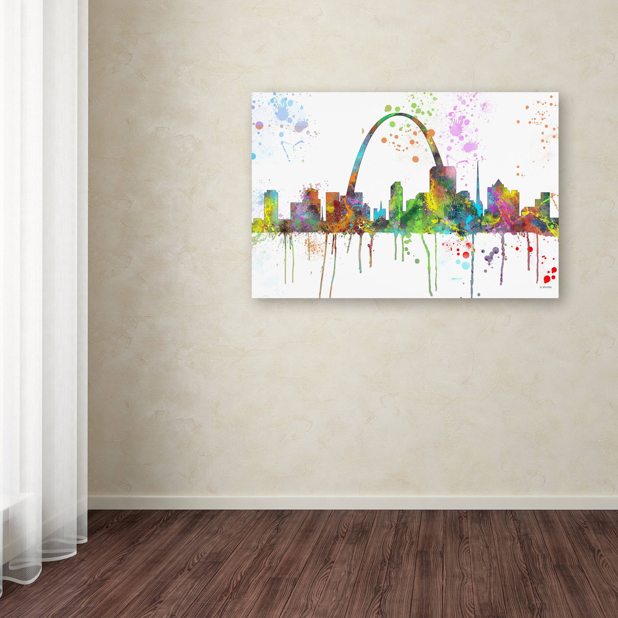 Trademark Fine Art "St Louis Missouri Skyline Mclr-1" Canvas Art by Marlene Watson