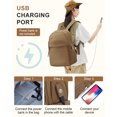 thumbnail image 3 of Large Laptop Backpack, Carry On College Computer Backpack , Casual Durable School Bag for Women and Men Fits 15.6 Inch Laptop ,Business Travel Backpack with Charging Port Black, 3 of 9