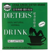 China Green Dieters Tea Caffeine Free 30 Tea Bags