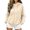Beige, variant on Gsakboxl Sweaters for Women Autumn Winter Color Block Drop Shoulder High Collar Hooded Cardigan Loose Trendy Casual Open Front Sweatshirt