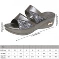 thumbnail image 2 of Sandalias de cuña de tacón grueso, verano, playa, caminar, punta abierta, diseño, zapatilla de cuña, gris, talla 36 1 par Advancent AP1213-02, 2 of 7
