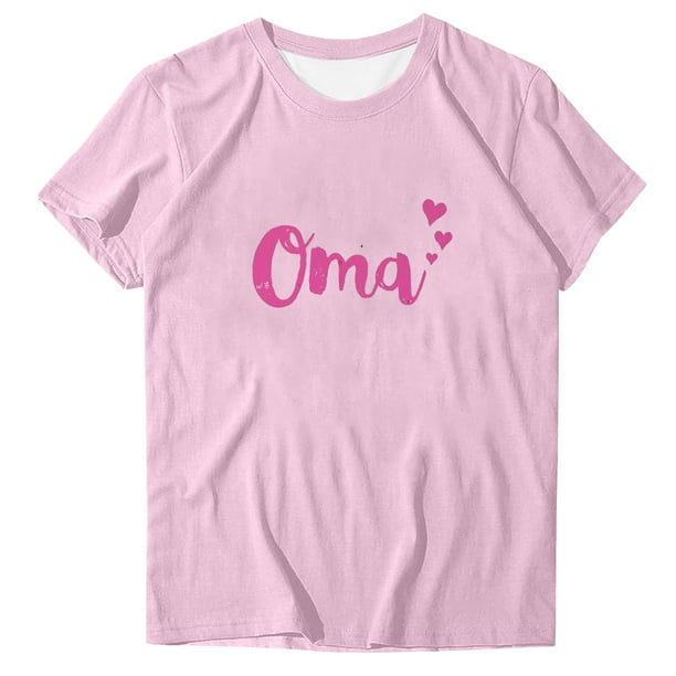 Camiseta de Manga Corta de Cuello Redondo con Impresión de la Carta para las Mujeres, Casual Diario Y Top de Fiesta