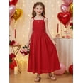 thumbnail image 5 of Arshiner Girls Summer Dress Maxi Spaghetti Strap Ruched Flowy Beach Boho Casual Teen Girl Sundress, 5 of 6