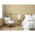 thumbnail image 4 of Elegant Goldish Beige Textured Wallpaper, Premium Wallcovering Roll, 41.7”W X 393”H 113.8 sq ft, 4 of 5