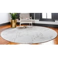 thumbnail image 4 of Jill Zarin Uptown Round Distressed Modern Area Rug, Off-White/Brown, 8' x 8', 4 of 7