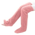 thumbnail image 2 of Shldybc Over Knee High Fuzzy Socks Plush Slipper Stockings Furry Long Leg Warmers Winter Home Sleeping Socks Christmas Gifts, 2 of 9