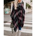 thumbnail image 3 of Bestshe Poncho bohemio con frente abierto para mujer, tejido a cuadros, chal, capa, borla, cárdigan, 3 of 5