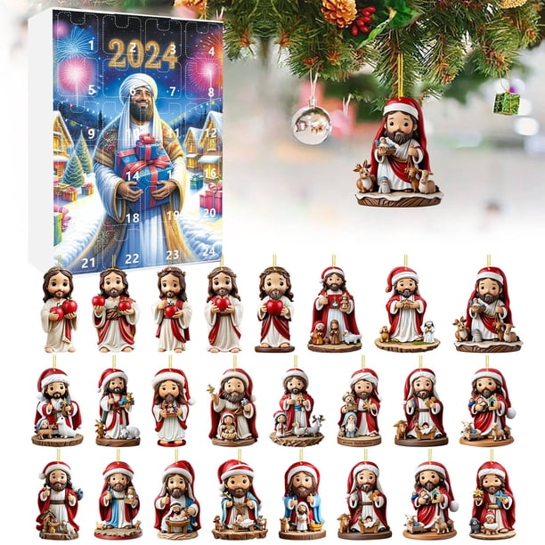 Fiudx Adorno de Cuenta Regresiva para Navidad 2024, Diseño Festivo de Gorro de Papá Noel, Temporizador Interactivo de 24 Días, Construcción Acrílica Duradera, Ideal para Decoración Navideña, Regalo P