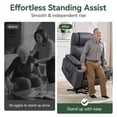 thumbnail image 4 of Electric Power Lift Recliner Chair for Elderly with Heat & Massage,160° Adjustable PU Leather Recliner with Remote Control, Stand Assist, Cup Holders & Side Pockets for Living Room Bedroom (Gray), 4 of 10