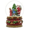 "6"" Santa Claus Giving Kids Christmas Gifts around Tree Music Box Snow Globe"