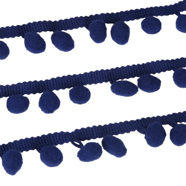 Toystoory y personaliza con un adorno versátil, una cinta con flecos y bolas con adornos de pompones, práctica y a la moda. Decoración del hogar Azul oscuro