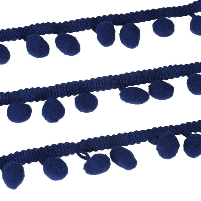 relayinert Polyester Add Touch Of Elegance To Sewing Projects Wide Application Pom Trim Ball Fringe Ribbon Dark Blue