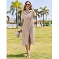 thumbnail image 2 of Vestido HOTOUCH, camisa a rayas, vestido de lino de manga corta para mujer, 2 of 6