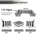 thumbnail image 5 of SDJPOI Patio Furniture Sectional Cushions, 14 Piece Waterproof Outdoor Sofa Cushion Replacement(black white), 5 of 8