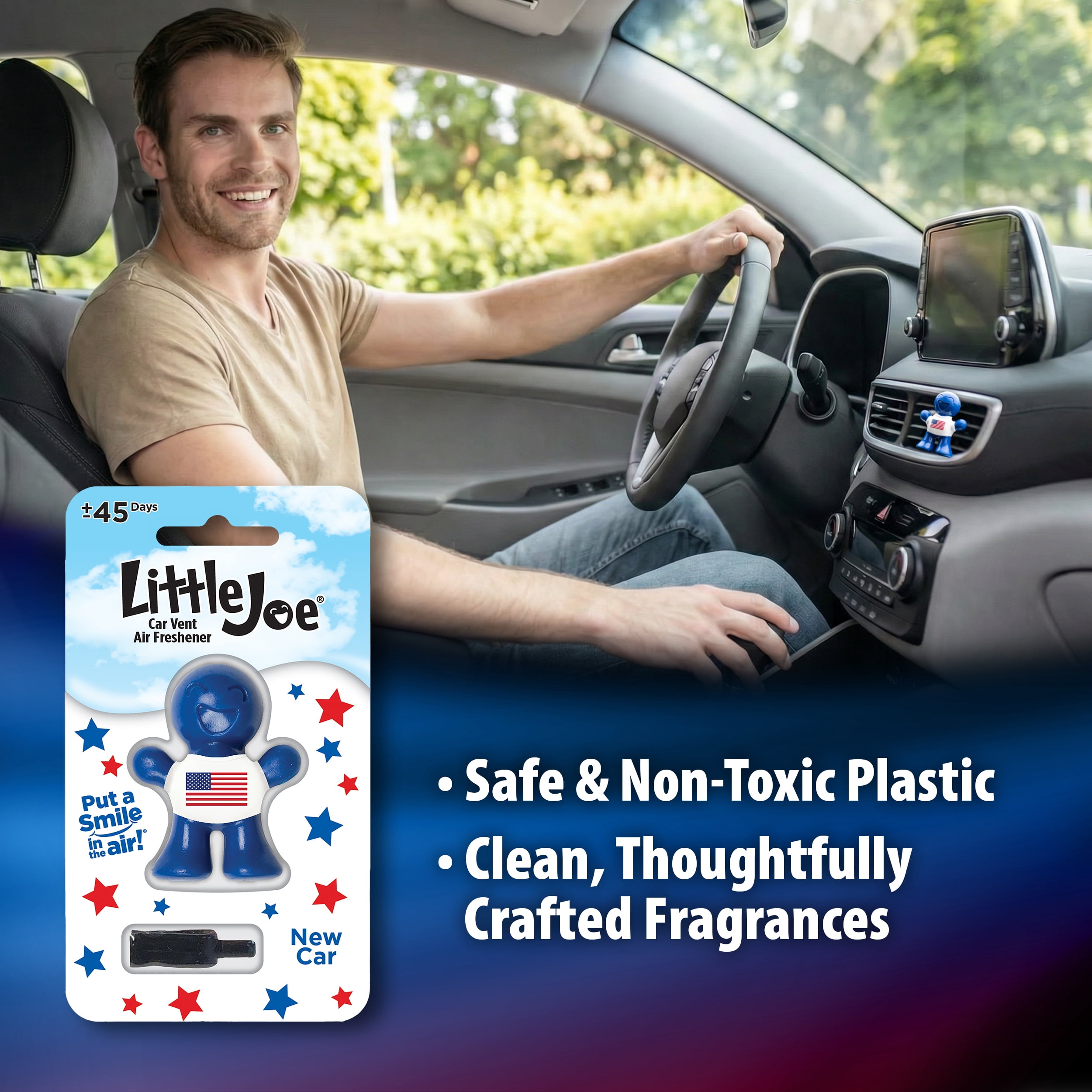(2 pack) Little Joe 96419 USA Edition New Car Scent Car Air Freshener A/C Vent Clip Uses Alcohol-Free Fragrance Oil is Non-Hazardous and Non-Toxic Plastic, Pack of 1