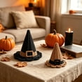 thumbnail image 3 of 2PC Halloween Decor Witch Hats Woven Rattan Plastic Tabletop Decor for Porch Entryway Mantel, 3 of 5
