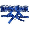 thumbnail image 1 of Navy Blue Bridal Wedding Garters with Heart Dangle Elastic, 1 of 6