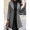 thumbnail image 3 of SLADYGLO Women Notched Collar Button Down Long Sleeve Mid-Length Coat, 3 of 3