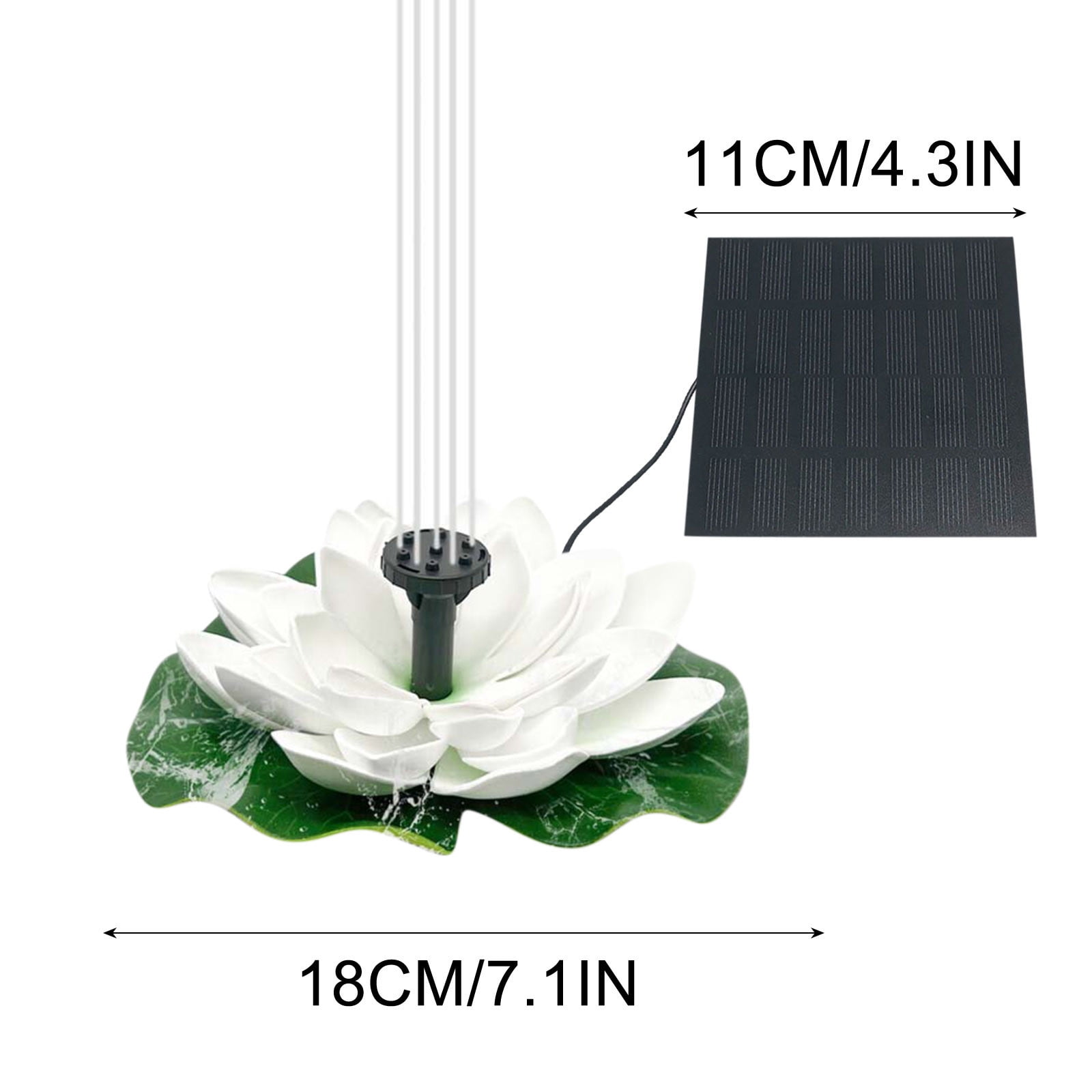 Cagogo Solar Floating Fountain For Garden Pond, Outdoor Water Feature For Patio And Lawn, Solar Powered Leaf Flower Design With .2W High Efficiency Panel