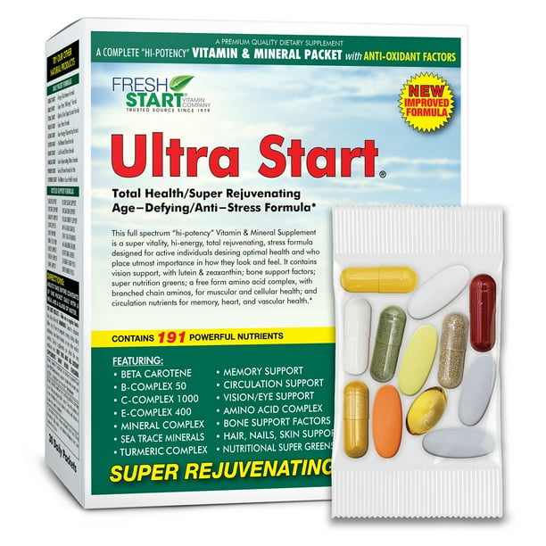 Ultra Start Daily Multivitamin Pack for Antistress & Antiaging, 30