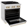 thumbnail image 3 of ZLINE 30 in. Autograph Edition Dual Fuel Range in DuraSnow Stainless Steel with Gold Accents (RASZ-SN-30-G), 3 of 5