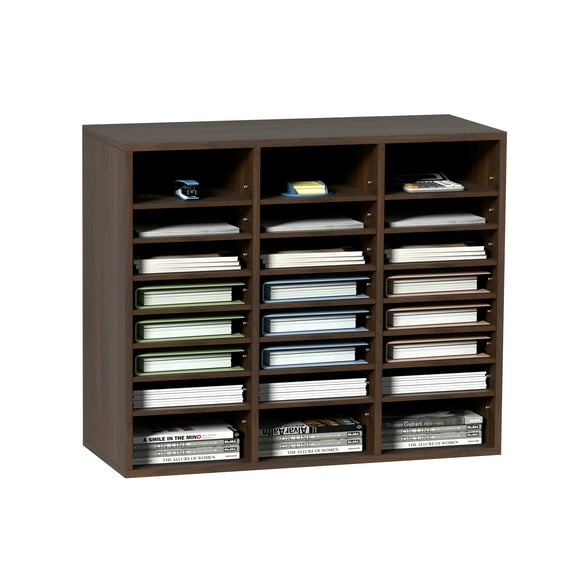 Organizador de Literatura VEVOR de Madera 24 Compartimentos 29x12x24.4 Pulgadas