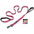 thumbnail image 2 of Primal Pet Gear Dog Leash 6ft Long,Traffic Padded Two Handle,Heavy Duty,Reflective Double Handles Lead for Control Safety Training,Leashes for Large Dogs or Medium Dogs,Dual Handles Leads(Pink), 2 of 4
