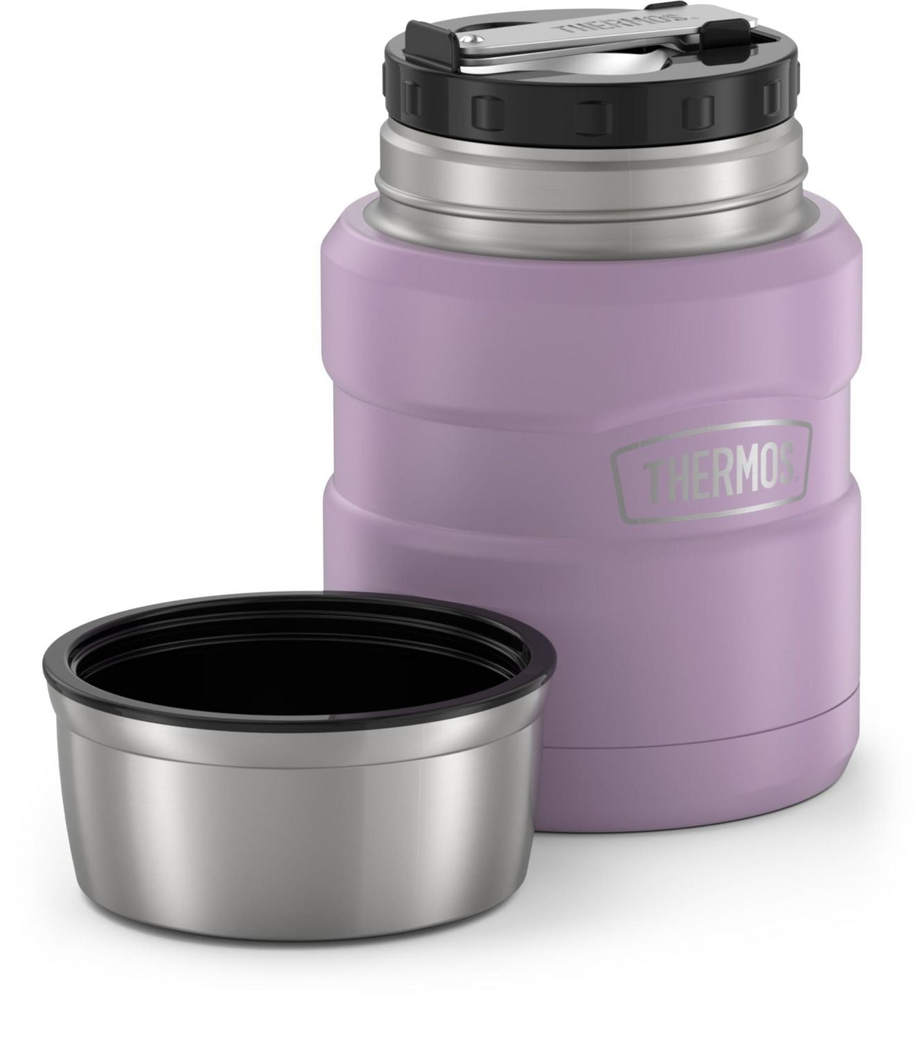 Thermos Vacuum Insulated 16 Oz Food Jar with Folding Spoon, Lavender, 16 Oz, Lavender
