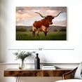 thumbnail image 3 of Elephant Stock Brown Texas Longhorn Wall Art - Horizontal Canvas Wall Art - Living Room Wall Decor - Animal Canvas - Gray And Green Decor - 39" x 26", 3 of 8