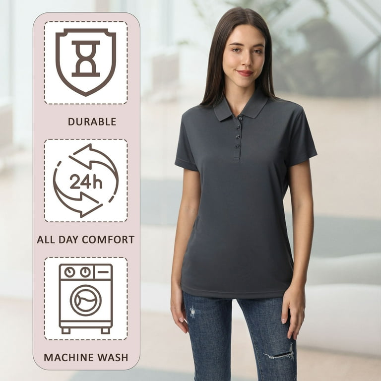 Zfeel-High Performance Pure Poly Polo Collar T-shirt For