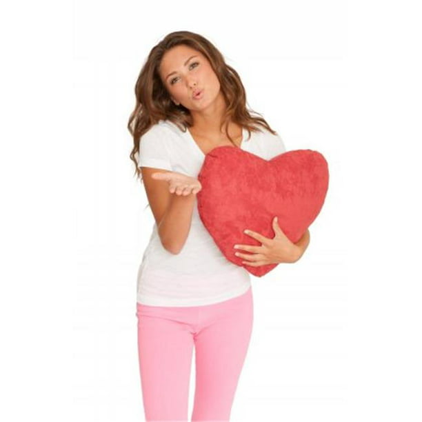 Living Santé Products heart-ms-02 Écarlate Rouge Valentine Coeur Peluche Coussin Décoratif Coeur Oreiller
